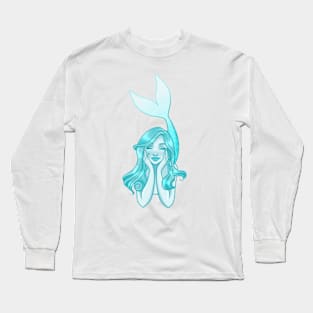 Blue Mermaid Long Sleeve T-Shirt